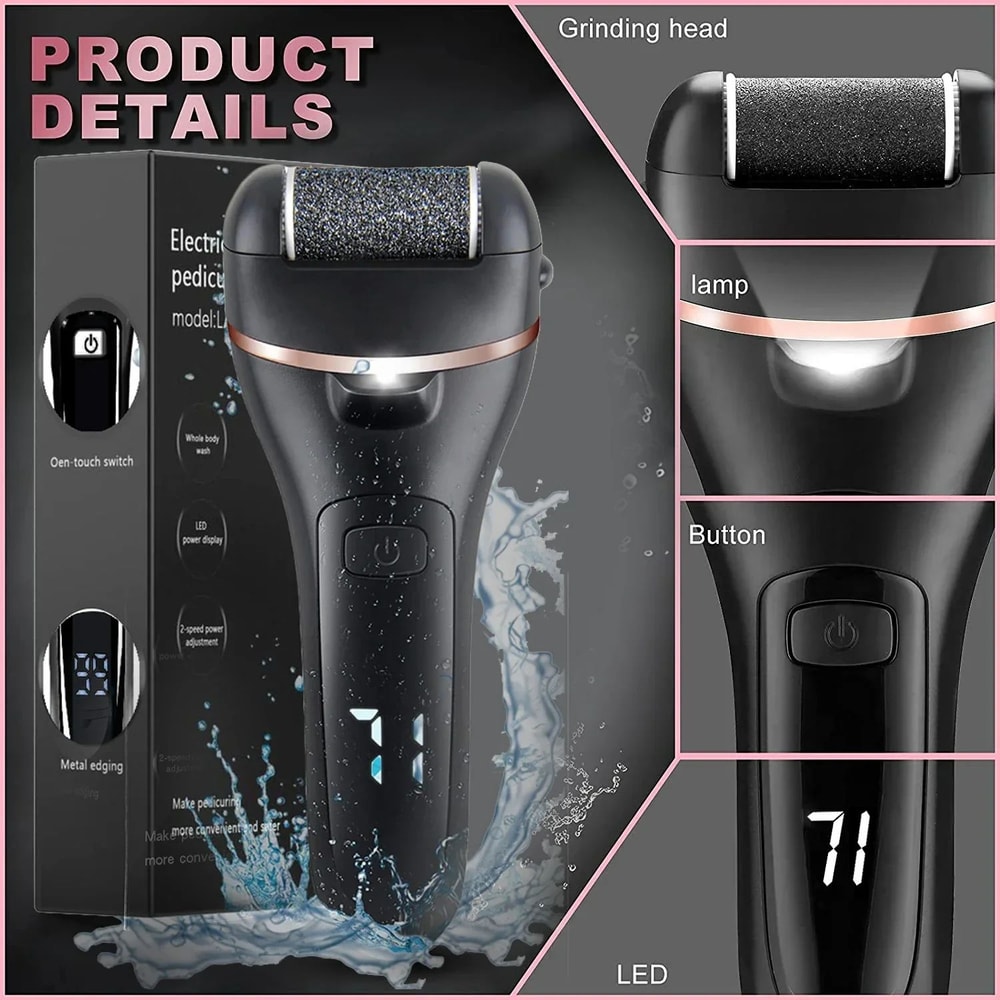 Rechargeable Electric Foot File Callus Remover Powerful Heel Grinder For Dead Skin Cracked Heels 1