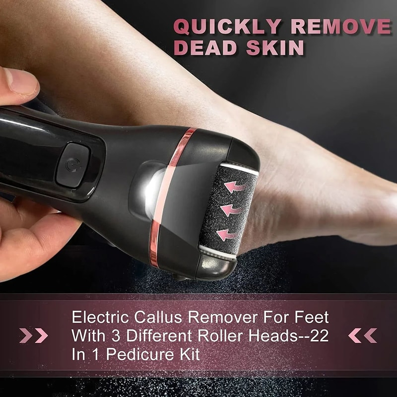 Rechargeable Electric Foot File Callus Remover Powerful Heel Grinder For Dead Skin Cracked Heels 2