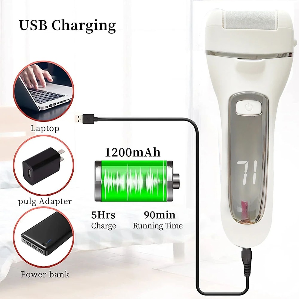 Rechargeable Electric Foot File Callus Remover Powerful Heel Grinder For Dead Skin Cracked Heels 15