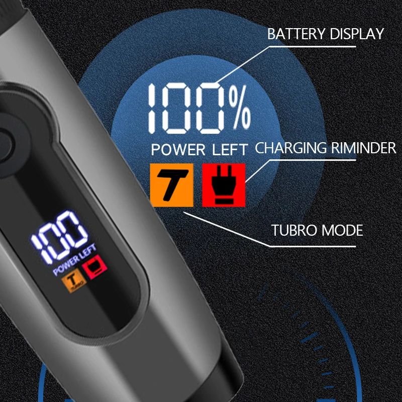 Waterproof Professional Hair Clipper Rechargeable Electric Trimmer With LED Display Barber Hair Cu 5