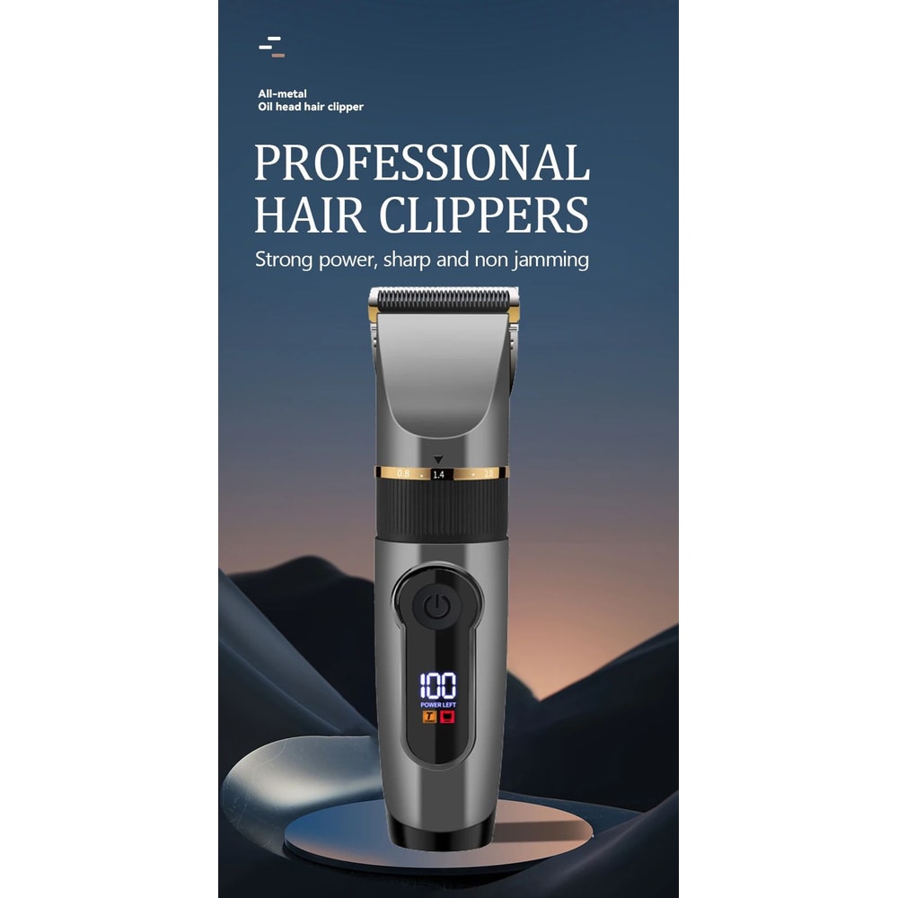 Waterproof Professional Hair Clipper Rechargeable Electric Trimmer With LED Display Barber Hair Cu 6