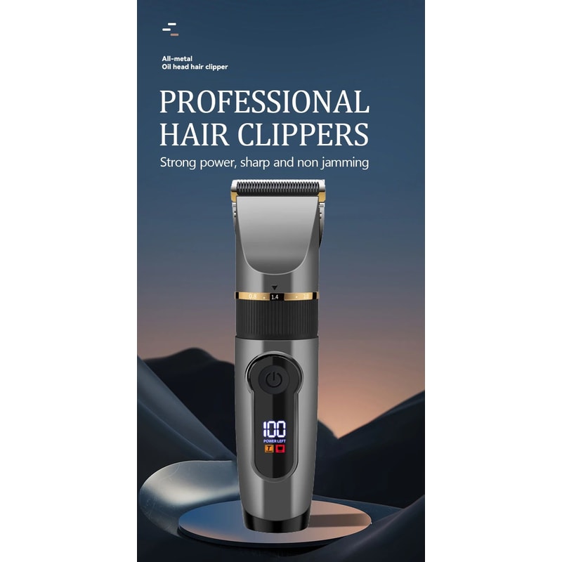 Waterproof Professional Hair Clipper Rechargeable Electric Trimmer With LED Display Barber Hair Cu 6