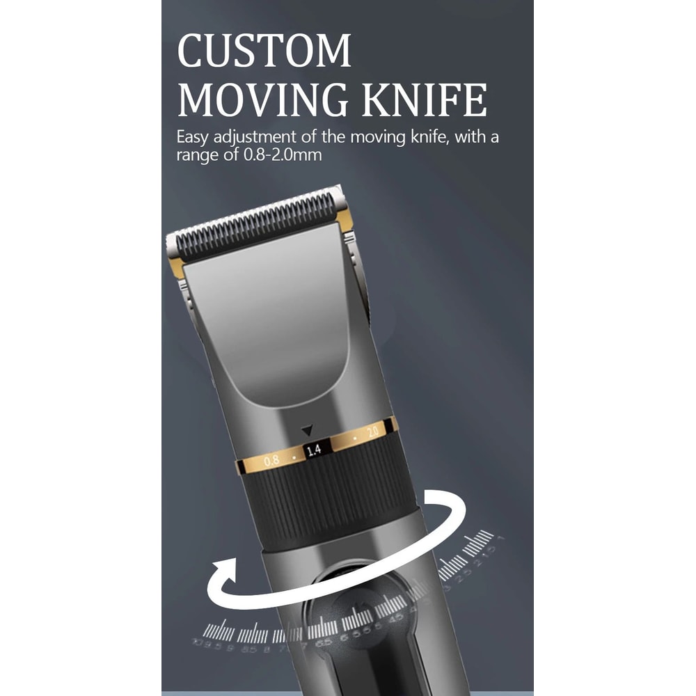 Waterproof Professional Hair Clipper Rechargeable Electric Trimmer With LED Display Barber Hair Cu 9