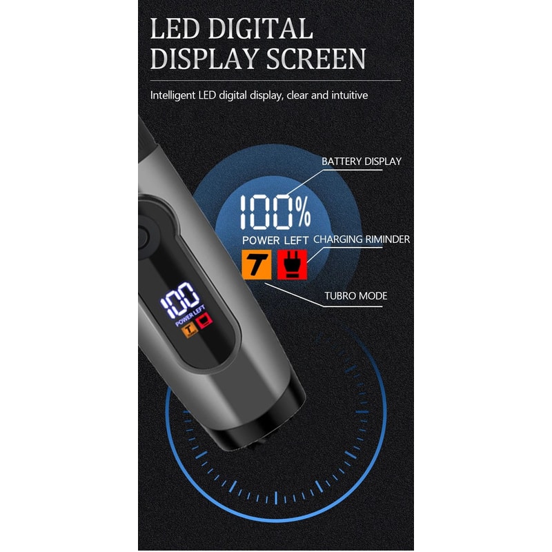 Waterproof Professional Hair Clipper Rechargeable Electric Trimmer With LED Display Barber Hair Cu 13