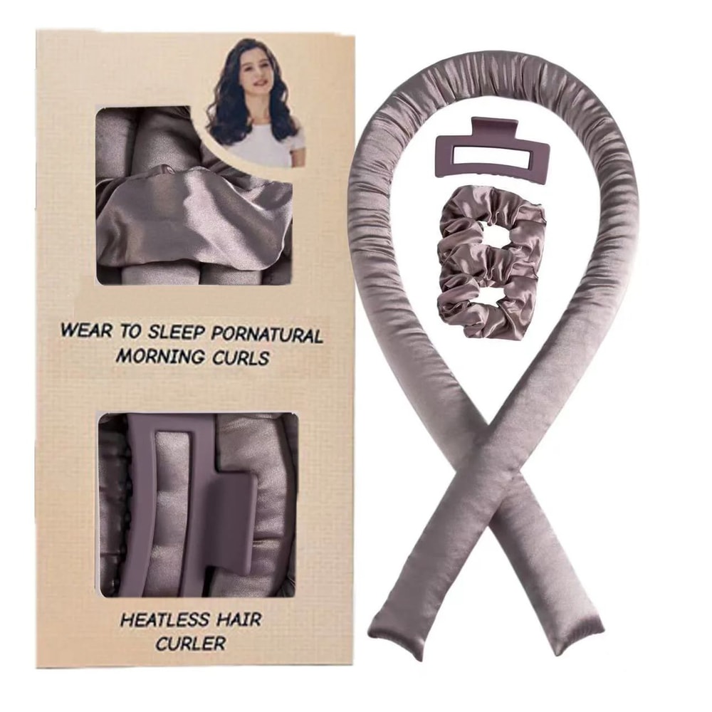 NoHeat Silk Curling Rod Headband Heatless Overnight Hair Curler Ribbon Soft Sleeping Curlers For W 7