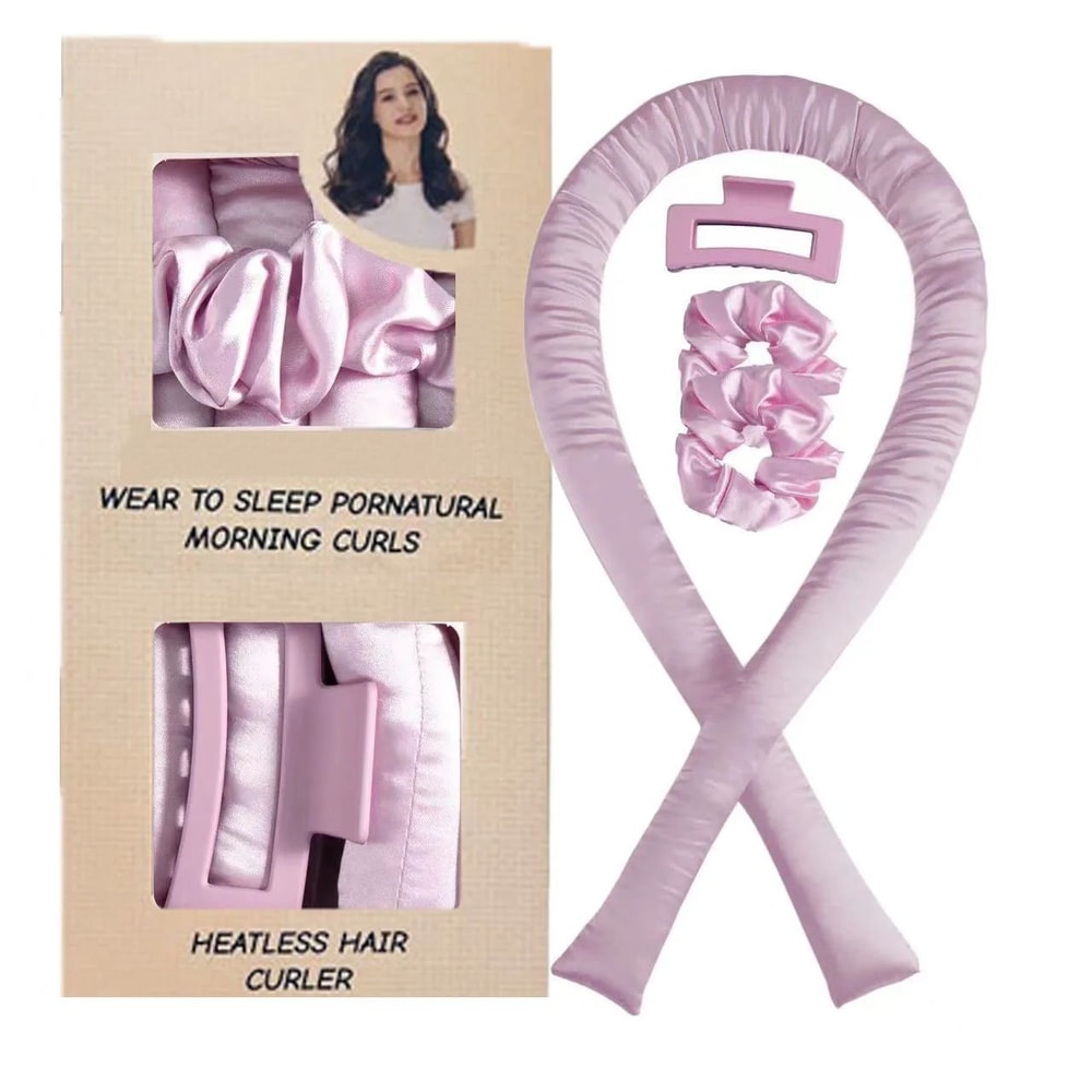 NoHeat Silk Curling Rod Headband Heatless Overnight Hair Curler Ribbon Soft Sleeping Curlers For W 9