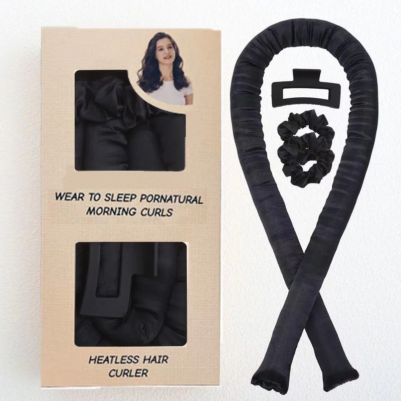 NoHeat Silk Curling Rod Headband Heatless Overnight Hair Curler Ribbon Soft Sleeping Curlers For W 10