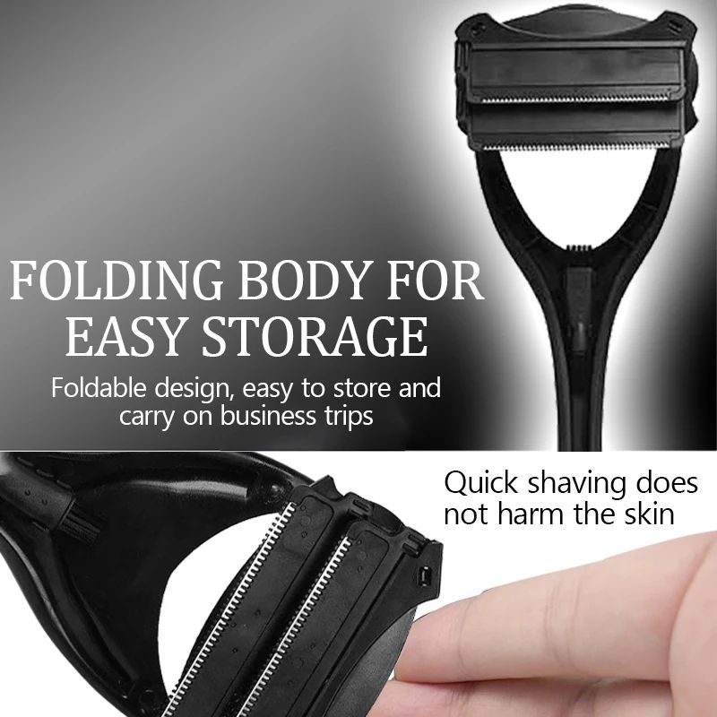 Back Hair Remover For Men Painless Long Handle Back Shaver Foldable Portable Body Grooming Razor 4