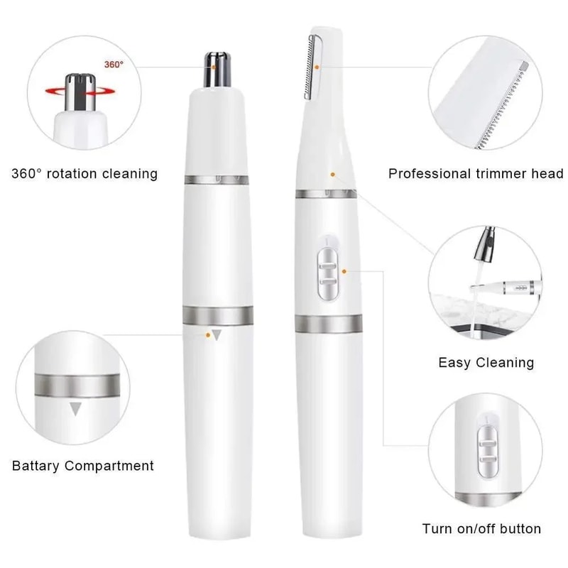 4in1 Nose Hair Trimmer For Men Women Battery Powered Ear Eyebrow Trimmer Portable Beard Detail G 3