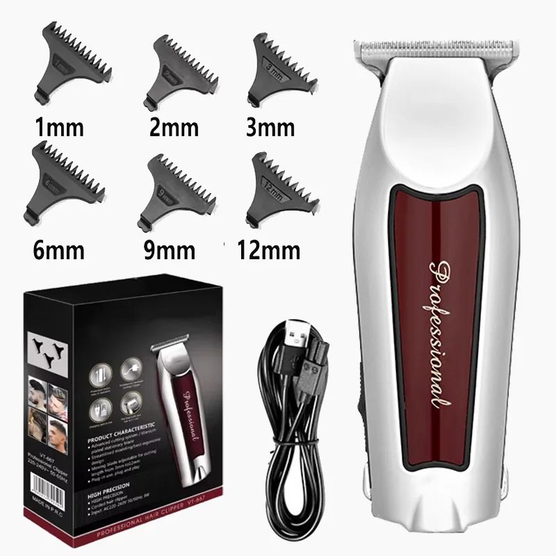 Rechargeable Cordless Hair Trimmer For Men Professional Electric Hair Clipper Beard Trimmer 0