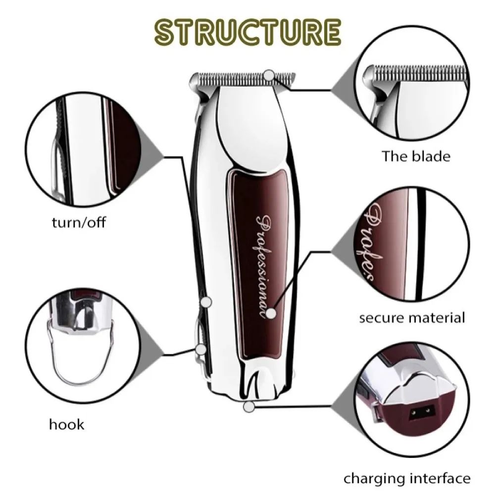 Rechargeable Cordless Hair Trimmer For Men Professional Electric Hair Clipper Beard Trimmer 1