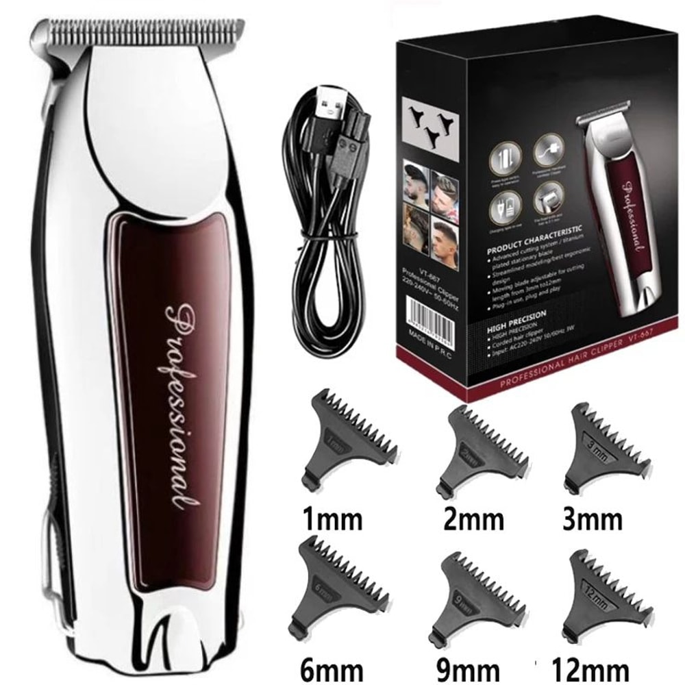 Rechargeable Cordless Hair Trimmer For Men Professional Electric Hair Clipper Beard Trimmer 7