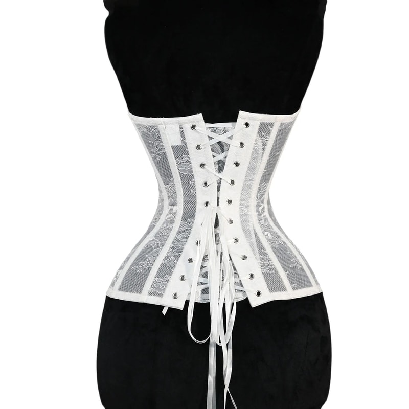 Floral Lace Overbust Corset Bustier Strapless Steel Boned LaceUp Bodice PushUp Corset Crop Top Fo 15