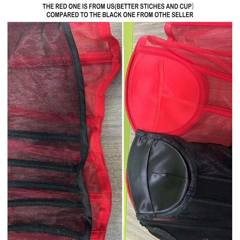 Strapless Corset Bustier For Women Breathable Mesh Boned Bodice With Bra LaceUp Tummy Control Wais 4