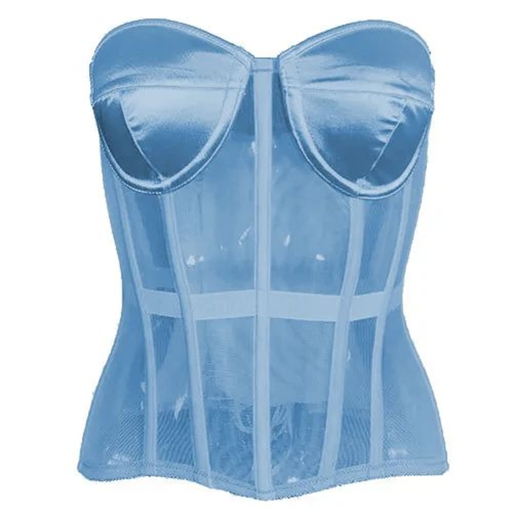 Strapless Corset Bustier For Women Breathable Mesh Boned Bodice With Bra LaceUp Tummy Control Wais 8