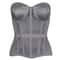 Strapless Corset Bustier For Women Breathable Mesh Boned Bodice With Bra LaceUp Tummy Control Wais 9