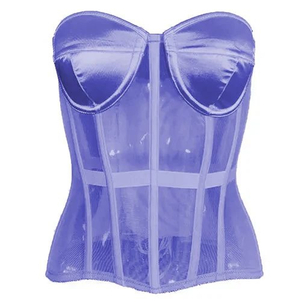 Strapless Corset Bustier For Women Breathable Mesh Boned Bodice With Bra LaceUp Tummy Control Wais 12