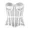 Strapless Corset Bustier For Women Breathable Mesh Boned Bodice With Bra LaceUp Tummy Control Wais 14