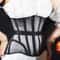 Womens Underbust Mesh Corset Crop Boned LaceUp Waist Slimming Bodice Breathable Tummy Control Wais