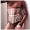 Womens Underbust Mesh Corset Crop Boned LaceUp Waist Slimming Bodice Breathable Tummy Control Wais