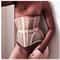 Womens Underbust Mesh Corset Crop Boned LaceUp Waist Slimming Bodice Breathable Tummy Control Wais