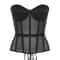 Luxury Strapless Corset Bustier For Women Transparent Mesh Steel Boned Bodice LaceUp Top With Supp 6
