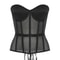 Luxury Strapless Corset Bustier For Women Transparent Mesh Steel Boned Bodice LaceUp Top With Supp 6