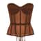 Luxury Strapless Corset Bustier For Women Transparent Mesh Steel Boned Bodice LaceUp Top With Supp 7