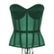 Luxury Strapless Corset Bustier For Women Transparent Mesh Steel Boned Bodice LaceUp Top With Supp 9