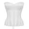 Luxury Strapless Corset Bustier For Women Transparent Mesh Steel Boned Bodice LaceUp Top With Supp 12