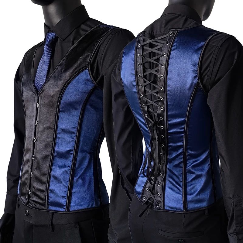 Mens Boned Abdomen Corset Vest Vintage Floral Slimming Waistcoat For Stomach Control Elegant Gothi