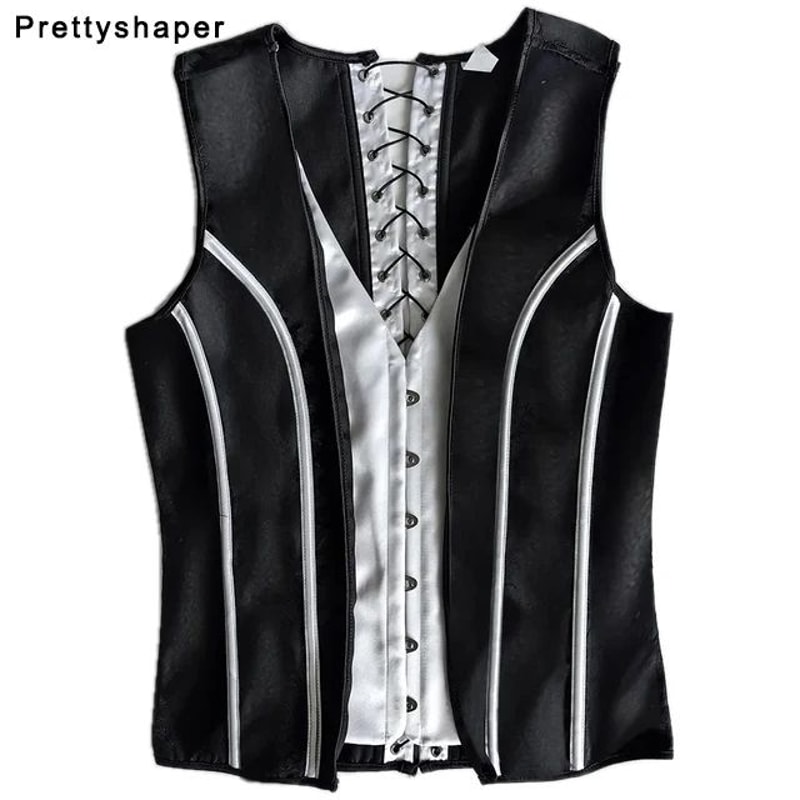 Mens Boned Abdomen Corset Vest Vintage Floral Slimming Waistcoat For Stomach Control Elegant Gothi