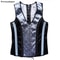 Mens Boned Abdomen Corset Vest Vintage Floral Slimming Waistcoat For Stomach Control Elegant Gothi