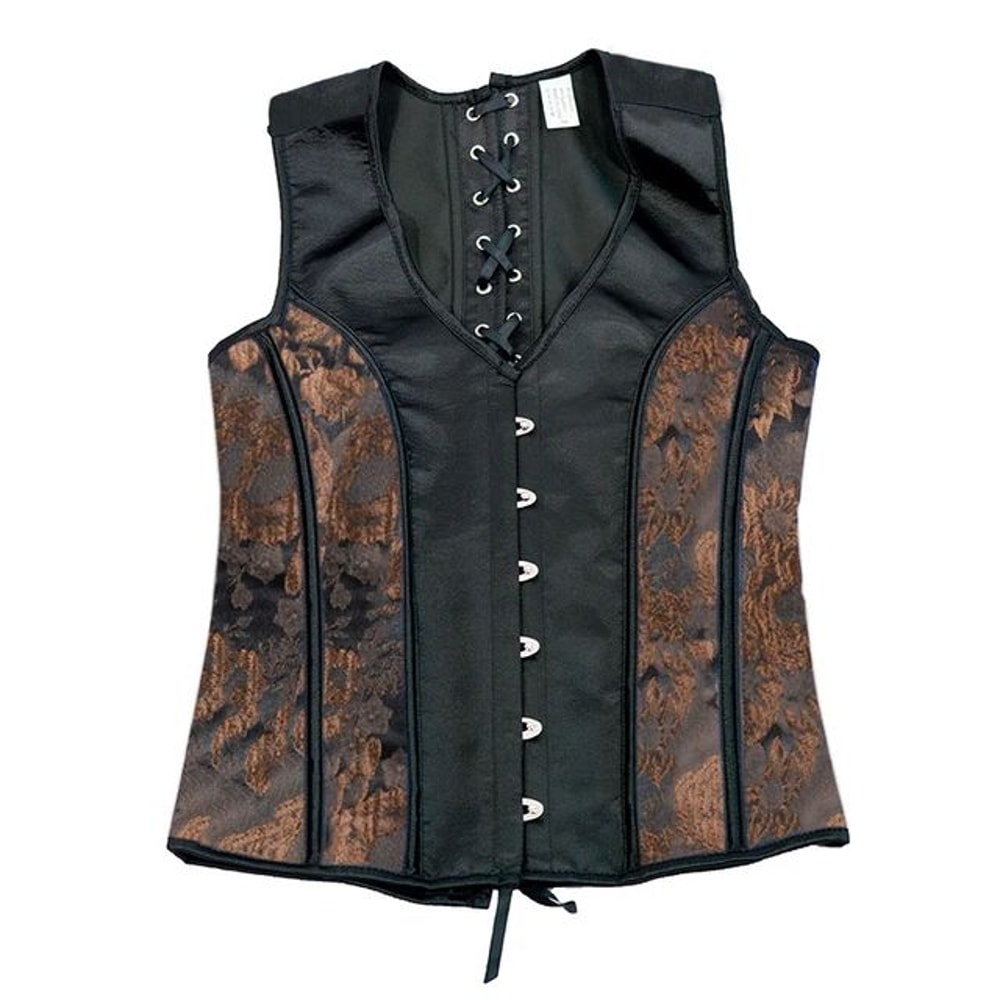 Mens Boned Abdomen Corset Vest Vintage Floral Slimming Waistcoat For Stomach Control Elegant Gothi