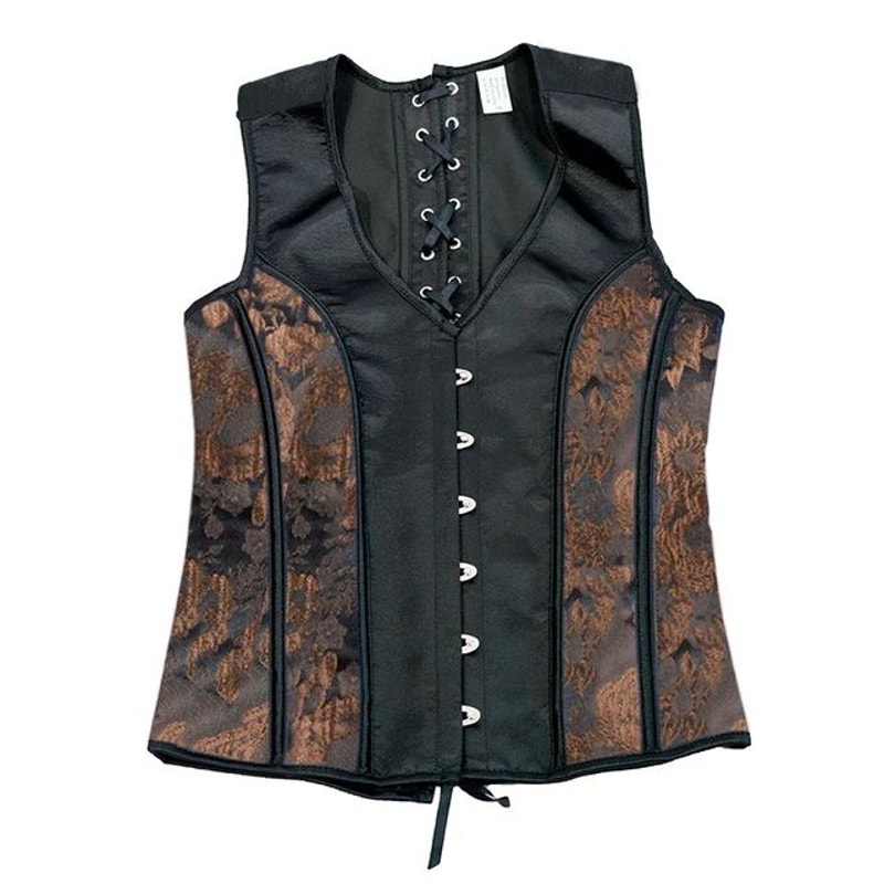 Mens Boned Abdomen Corset Vest Vintage Floral Slimming Waistcoat For Stomach Control Elegant Gothi
