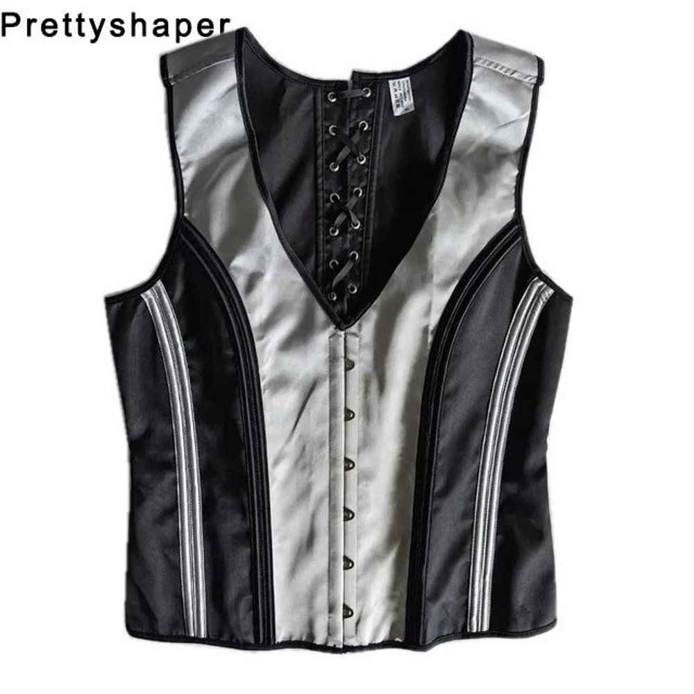 Mens Boned Abdomen Corset Vest Vintage Floral Slimming Waistcoat For Stomach Control Elegant Gothi