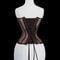 Women Tight Overbust Corset Bustier Transparent Mesh Steel Boned LaceUp Shaping Top For Waist Slim 2