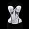 Women Tight Overbust Corset Bustier Transparent Mesh Steel Boned LaceUp Shaping Top For Waist Slim 13
