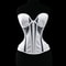 Women Tight Overbust Corset Bustier Transparent Mesh Steel Boned LaceUp Shaping Top For Waist Slim 13