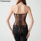 Womens Strapless Mesh Overbust Corset Bustier With Cups Boned LaceUp Waist Slimming Wedding Shapin 2