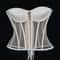 Womens Strapless Mesh Overbust Corset Bustier With Cups Boned LaceUp Waist Slimming Wedding Shapin 6