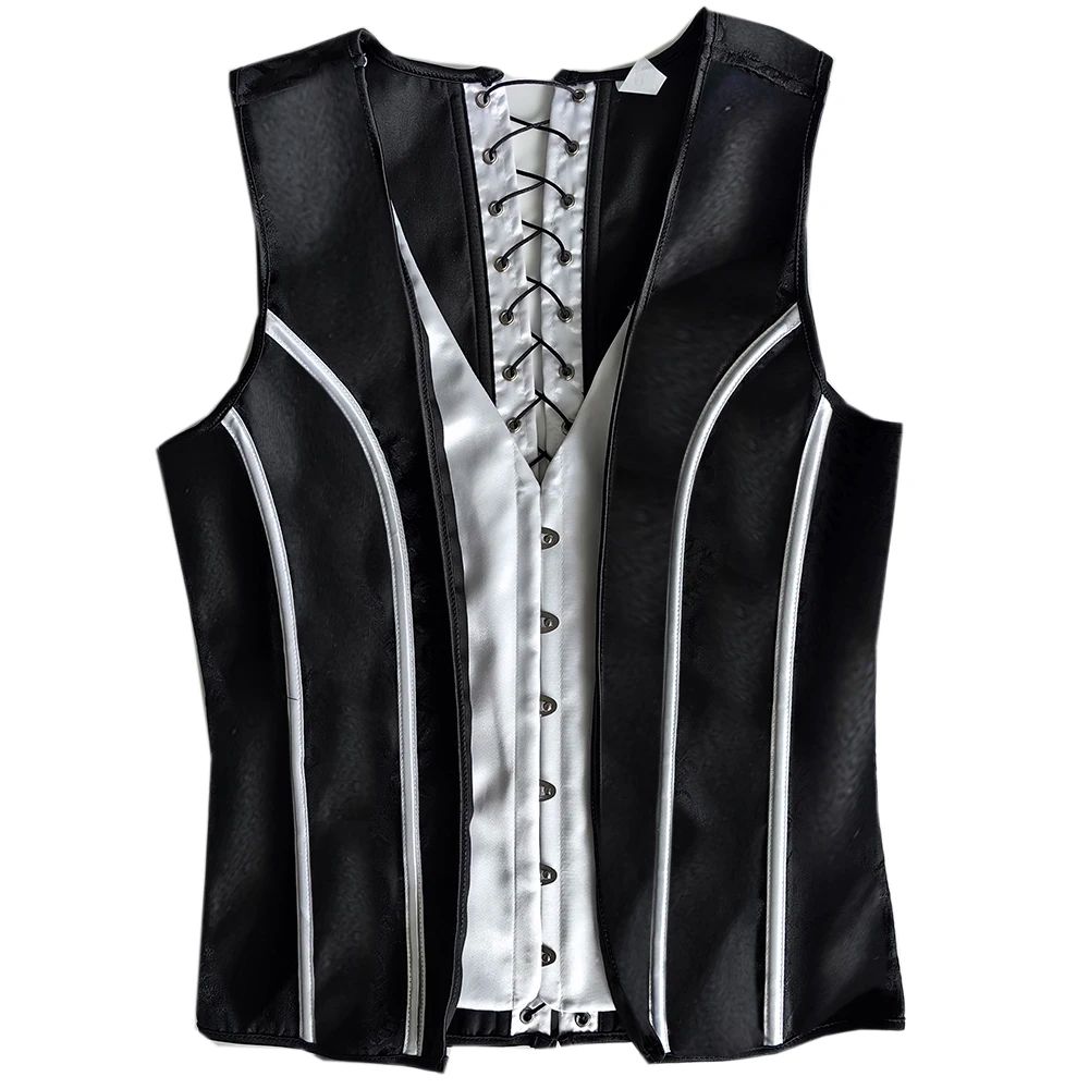 Mens Boned Corset Vest Body Shaper Flat Stomach Waist Girdle For Abdominal Slimming PushUp Suppor 18