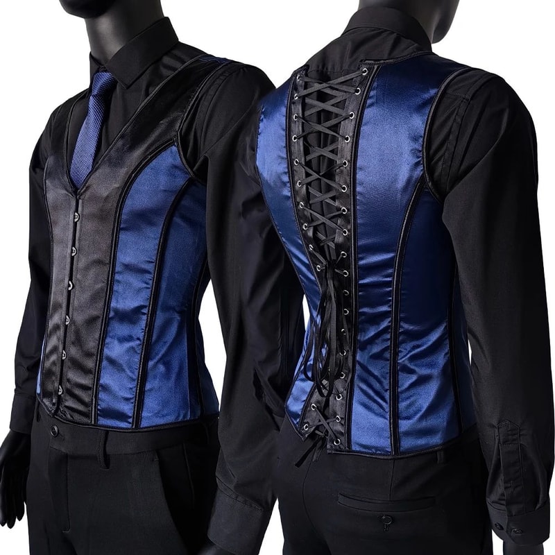 Mens Boned Corset Vest Body Shaper Flat Stomach Waist Girdle For Abdominal Slimming PushUp Suppor 9