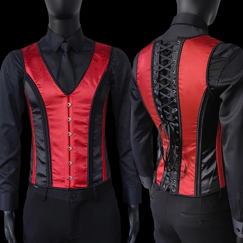 Mens Boned Corset Vest Body Shaper Flat Stomach Waist Girdle For Abdominal Slimming PushUp Suppor 29