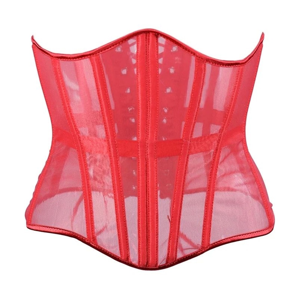 Womens Mesh Boned Corset Bustier PushUp Shaping Transparent Bodice For Waist Slimming Dress Outwe
