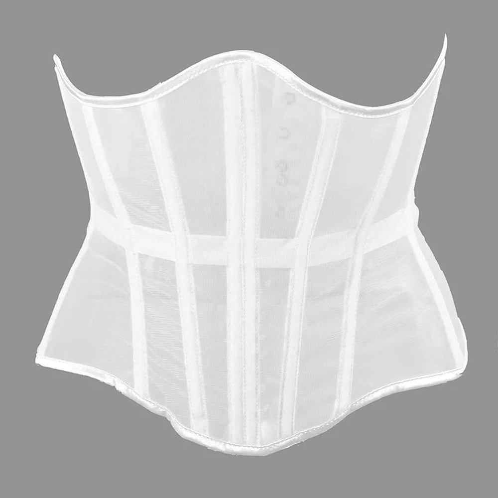 Womens Mesh Boned Corset Bustier PushUp Shaping Transparent Bodice For Waist Slimming Dress Outwe