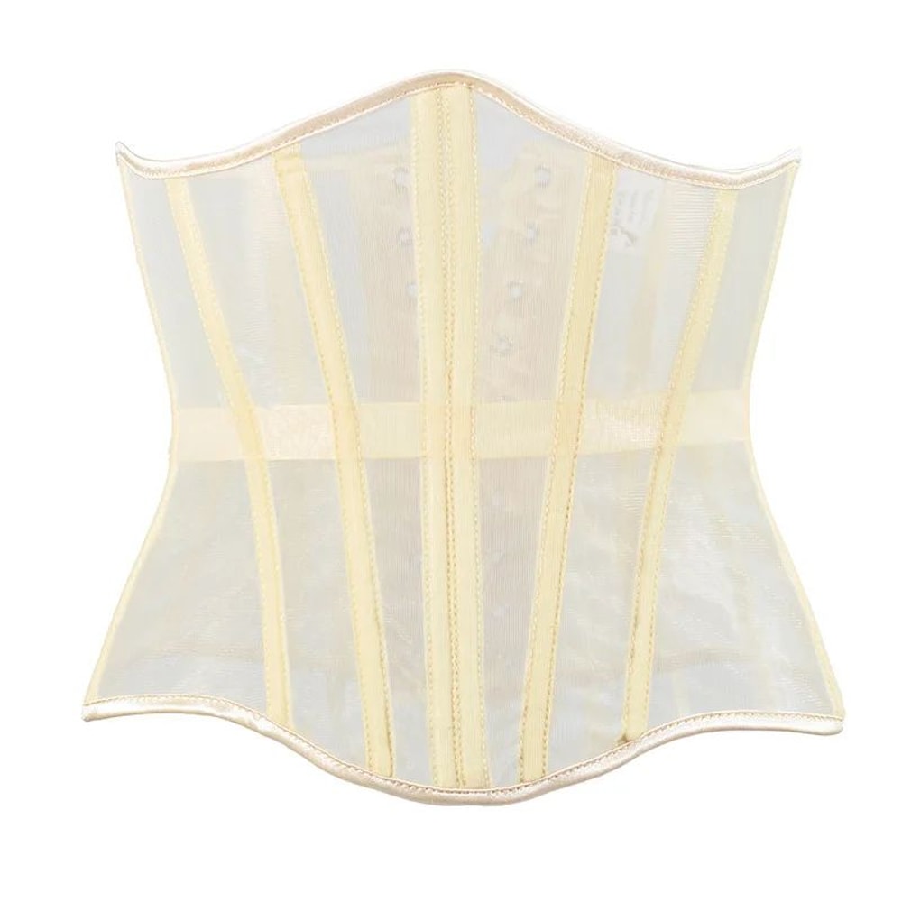 Womens Mesh Boned Corset Bustier PushUp Shaping Transparent Bodice For Waist Slimming Dress Outwe