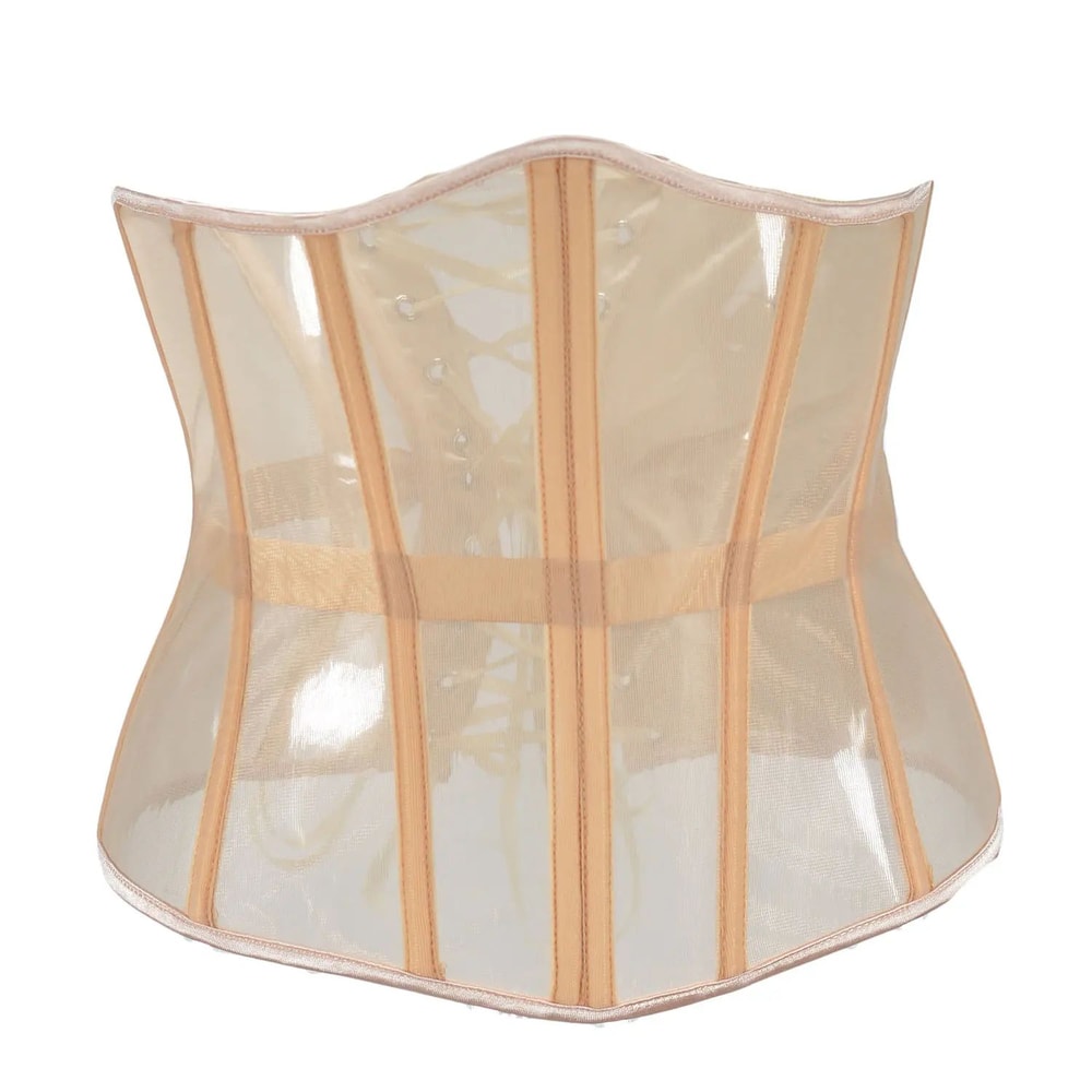 Womens Mesh Boned Corset Bustier PushUp Shaping Transparent Bodice For Waist Slimming Dress Outwe