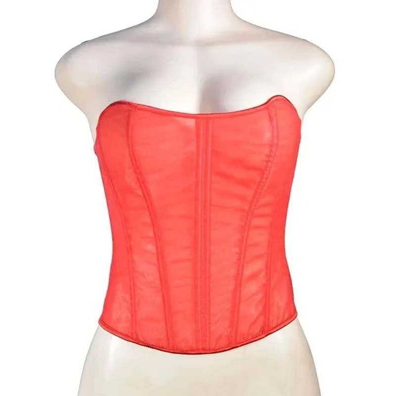 Womens Mesh Boned Corset Bustier PushUp Shaping Transparent Bodice For Waist Slimming Dress Outwe