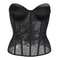 Womens DoubleLayer Mesh Abdominal Corset Bustier Steel Boned LaceUp Shaping Bodice With Bra For Dr 7